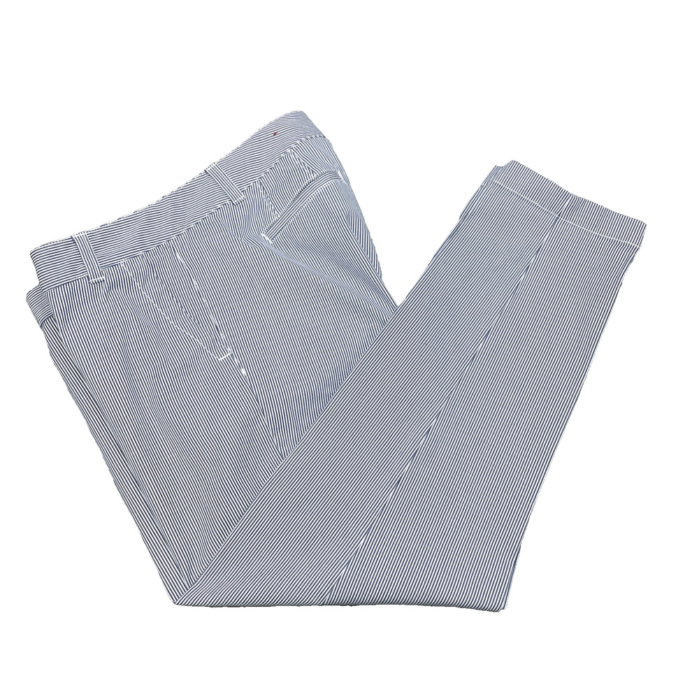 Talbots Weekend Chino Pants Womens 10P Blue White Striped Summer Petite Stretch